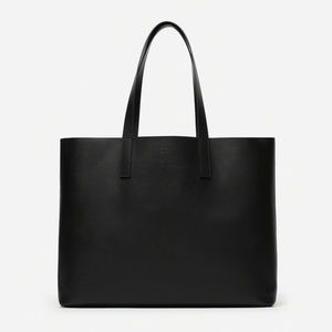 Black Leather Everlane Market Tote